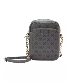 Сумка через плечо с цепочкой и логотипом covallero Carlo Colucci, серый