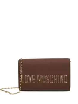 Сумка через плечо с цепочкой и логотипом Love Moschino, коричневый