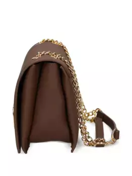 Сумка через плечо с цепочным ремешком и логотипом Love Moschino, коричневый