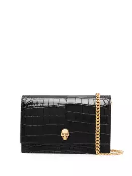 Сумка через плечо с декором Skull Alexander McQueen, черный