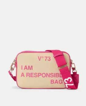 Сумка через плечо с деталями из синтетической наппы V73 Venezia, цвет Natural