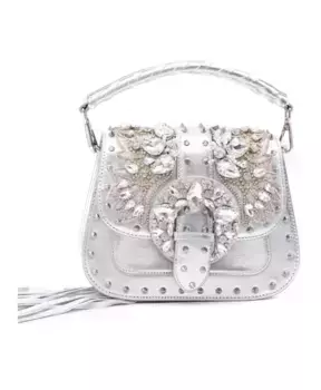 Сумка через плечо с драгоценными деталями Alma En Pena, серый