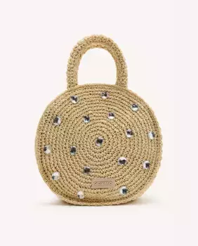 Сумка через плечо с драгоценными камнями и застежкой-молнией Gioseppo, натуральный