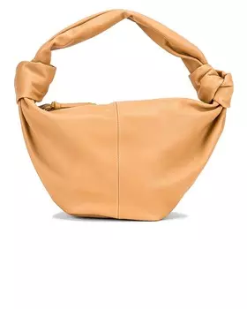 Сумка через плечо с двойным узлом для подростков Bottega Veneta, цвет Almond & Gold