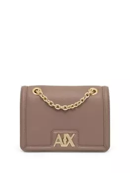 Сумка через плечо с фактурной отделкой и логотипом Armani Exchange, нейтральный цвет