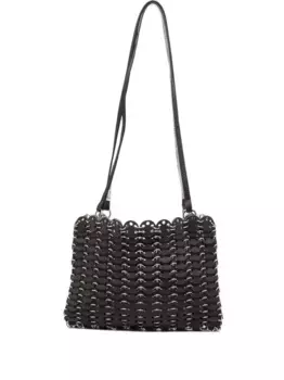 Сумка через плечо с фестончатой отделкой из цепочной сетки Rabanne, коричневый