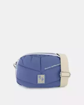 Сумка через плечо с габардином и металлизированной отделкой, застежкой-молнией и регулируемой нейлоновой ручкой Pepe Moll, синий
