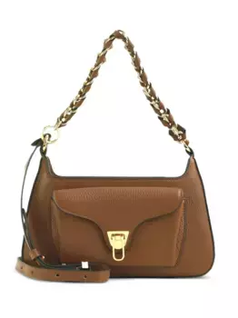 Сумка через плечо с карманом на цепочке Coccinelle, коричневый