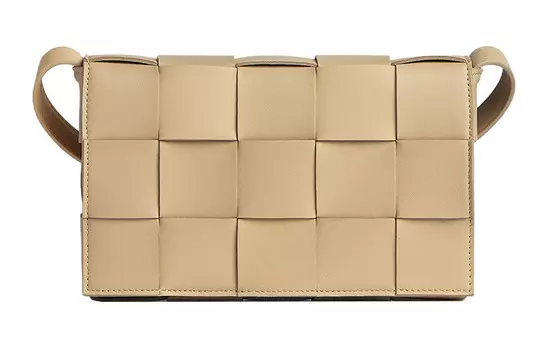 Сумка через плечо с кассетой Intreccio Porridge Bottega Veneta