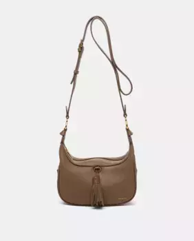 Сумка через плечо с кисточкой из переработанных материалов темно-серого цвета Abbacino, цвет Topo