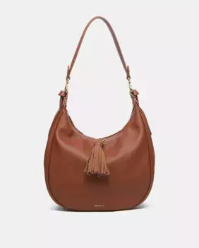 Сумка через плечо с кисточкой из переработанных коньячных материалов Abbacino, цвет Camel