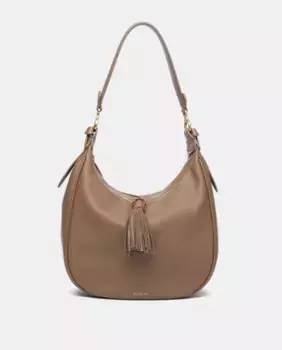 Сумка через плечо с кисточкой из переработанных материалов темно-серого цвета Abbacino, цвет Topo