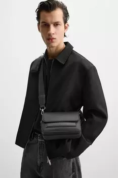Сумка через плечо с клапаном и кошельком ZARA, черный