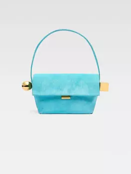 Сумка через плечо с клапаном JACQUEMUS The Rond Carr, цвет Light Turquoise