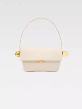 Сумка через плечо с клапаном JACQUEMUS The Rond Carr, светлый слоновая кость