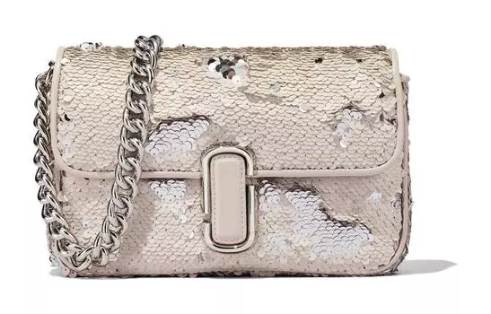 Сумка через плечо с кожаной отделкой, женская, серая MARC JACOBS