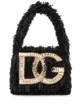 Сумка через плечо с кристаллами и логотипом DG DOLCE & GABBANA, черный