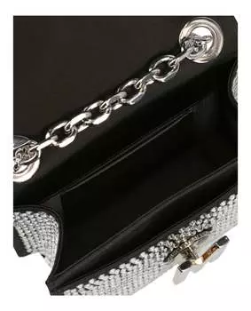 Сумка через плечо с кристаллическим логотипом Moschino, цвет Fantasy Print Black