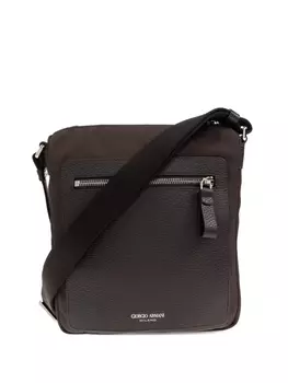 Сумка через плечо с логотипом Giorgio Armani, коричневый