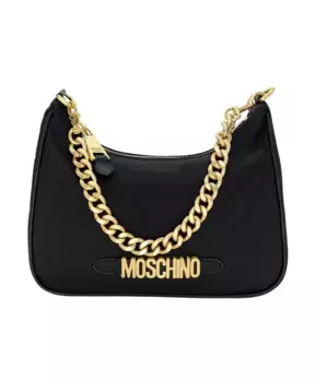 Сумка через плечо с логотипом и буквами Moschino, черный