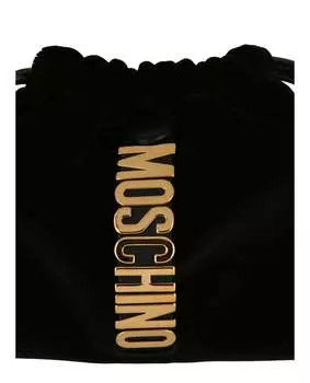 Сумка через плечо с логотипом и надписью Moschino, черный