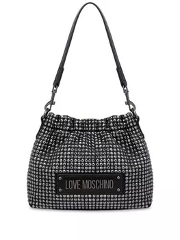 Сумка через плечо с логотипом и заклепками Love Moschino, черный