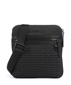 Сумка через плечо с логотипом и жаккардом холст Emporio Armani, черный