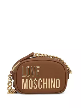 Сумка через плечо с логотипом Love Moschino, коричневый