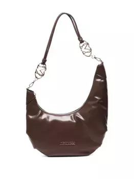 Сумка через плечо с логотипом в форме полумесяца Love Moschino, коричневый