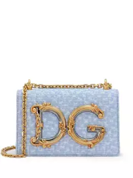 Сумка через плечо с металлическим логотипом DOLCE & GABBANA, синий