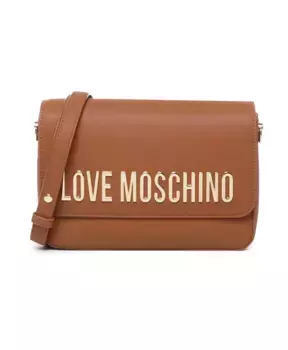 Сумка через плечо с металлическим логотипом Love Moschino, коричневый