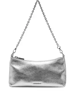 Сумка через плечо с металлической цепочкой Coccinelle, металлик