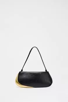 Сумка через плечо с металлической деталью ZARA, черный