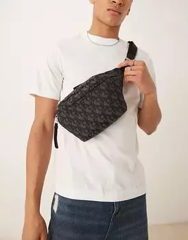 Сумка через плечо с монограммой Calvin Klein Jeans черного цвета