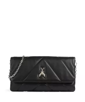 Сумка через плечо с мягкой подкладкой fly из мелкозернистой кожи Patrizia Pepe, черный