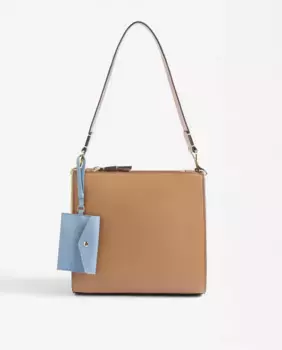 Сумка через плечо с несколькими отделениями и съемным кошельком для монет с простой застежкой-молнией Parfois, коричневый