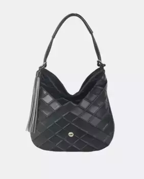 Сумка через плечо с одной ручкой из черного полиуретана, сочетающего в себе текстуру и гладкость, всегда в тон Volum