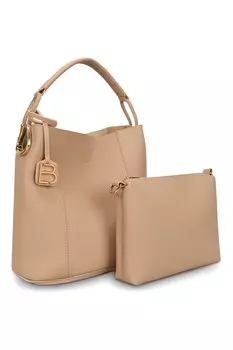 Сумка через плечо с отдельной сумкой для туалетных принадлежностей Lucky Bees, коричневый