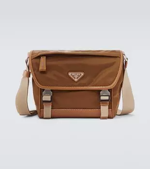 Сумка через плечо с отделкой из кожи Re-Nylon Prada, Sughero