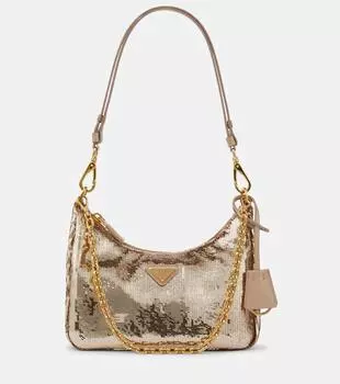 Сумка через плечо с пайетками из Re-Nylon Prada, Cammeo