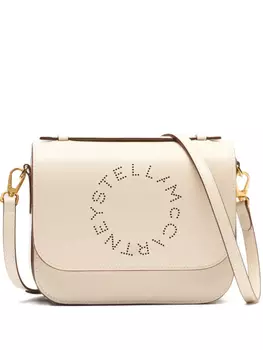 Сумка через плечо с перфорацией и логотипом Stella McCartney, нейтральный