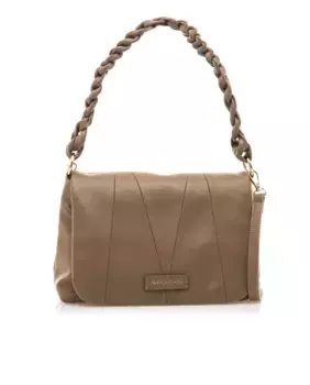 Сумка через плечо с плетеной ручкой и клапаном Mariamare, коричневый