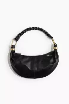 Сумка через плечо с плетеным ремнем H&M, черный