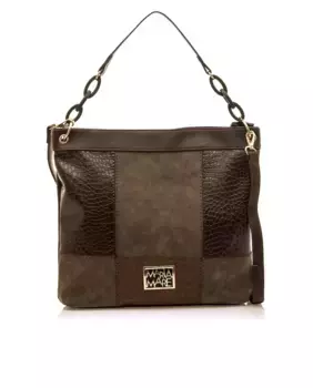 Сумка через плечо с принтом из материала Mariamare, коричневый