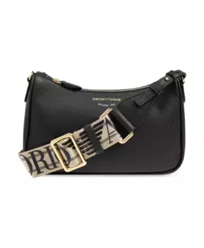 Сумка через плечо с принтом логотипа Emporio Armani, черный