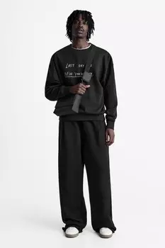 Сумка через плечо с прорезиненной текстурой ZARA, черный