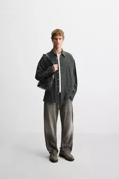 Сумка через плечо с пряжкой ZARA, черный