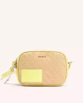 Сумка через плечо с регулируемой ручкой из рафии и застежкой-молнией Gioseppo, желтый