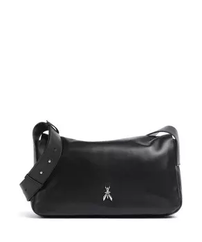 Сумка через плечо с реверсом из мелкозернистой кожи. Patrizia Pepe, черный