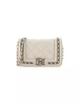 Сумка через плечо с ромбовидной стежкой Badgley Mischka, цвет Off White
